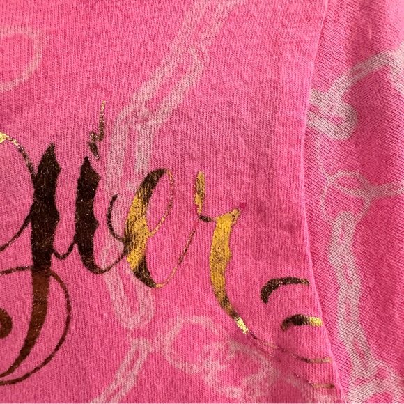 Y2K Christian Audigier Pink Graphic Long Sleeve Tee - size M - Picture 13 of 16